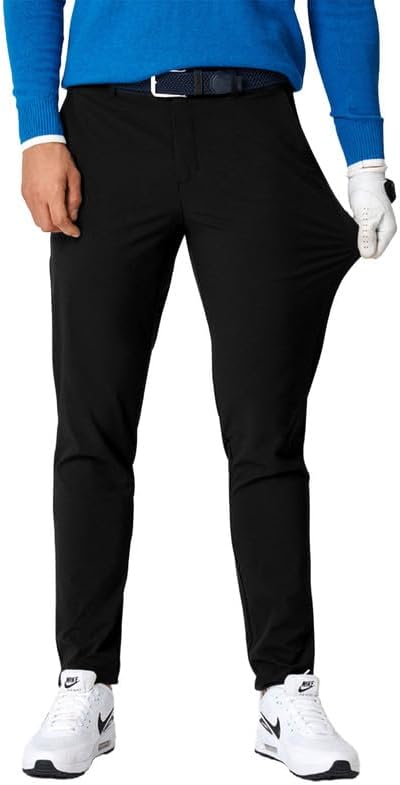 JMIERR Mens Premium Golf Pants Stretch Slim Fit Dress Pants Running Travel Casual Performance Golf Pants with Pockets