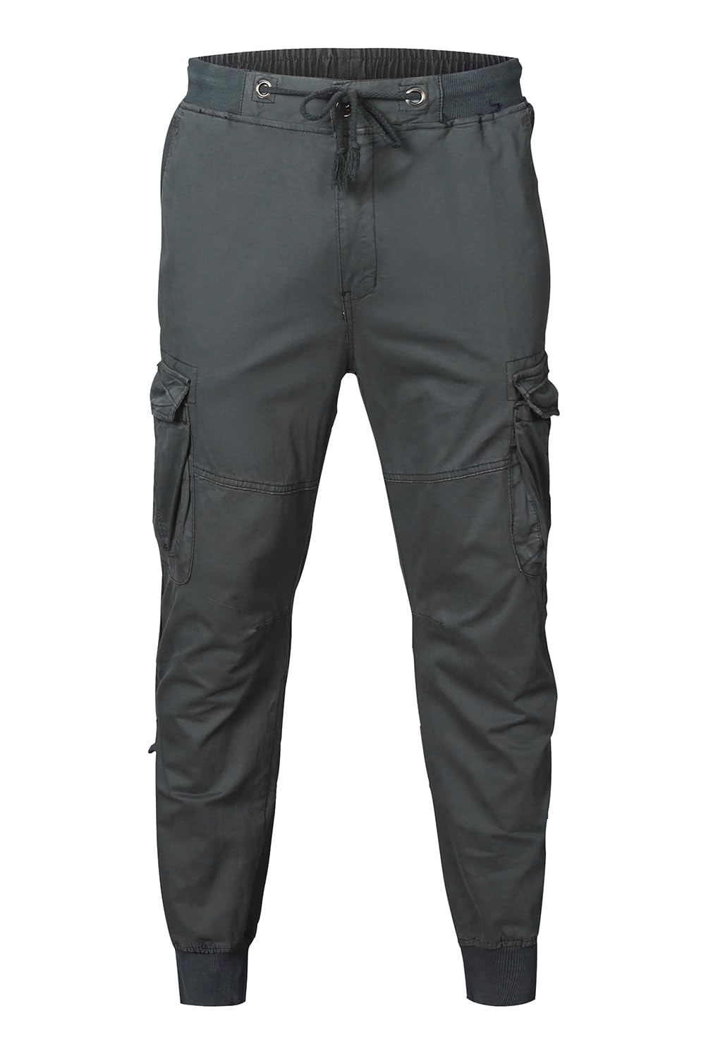 JMIERR Mens Casual Cargo Pants Elastic Waist Drawstring Stretch Joggers Work Pants Tapered Sweatpants For Men With Multi Pocket,US 32(S),Black Travel Pants