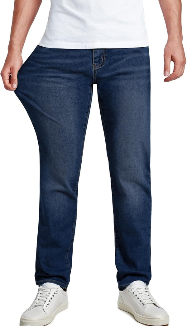 JMIERR Men's Stretch Jeans Regular Fit Straight Leg Casual Denim Pants
