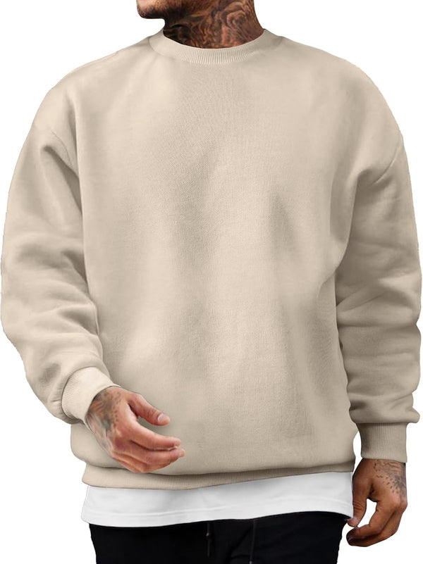 JMIERR Men's Casual Long Sleeves Crewneck Sweatshirts Cotton Pullover Sweatshirt for Men