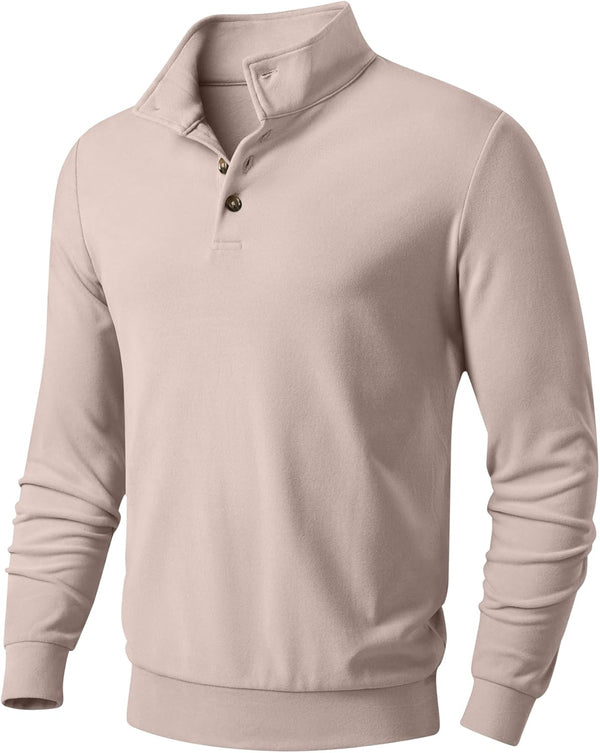 JMIERR Men's Casual Pullover Sweatshirts Long Sleeve Lightweight Knitted Fleece Thermal Mock Neck Sweater