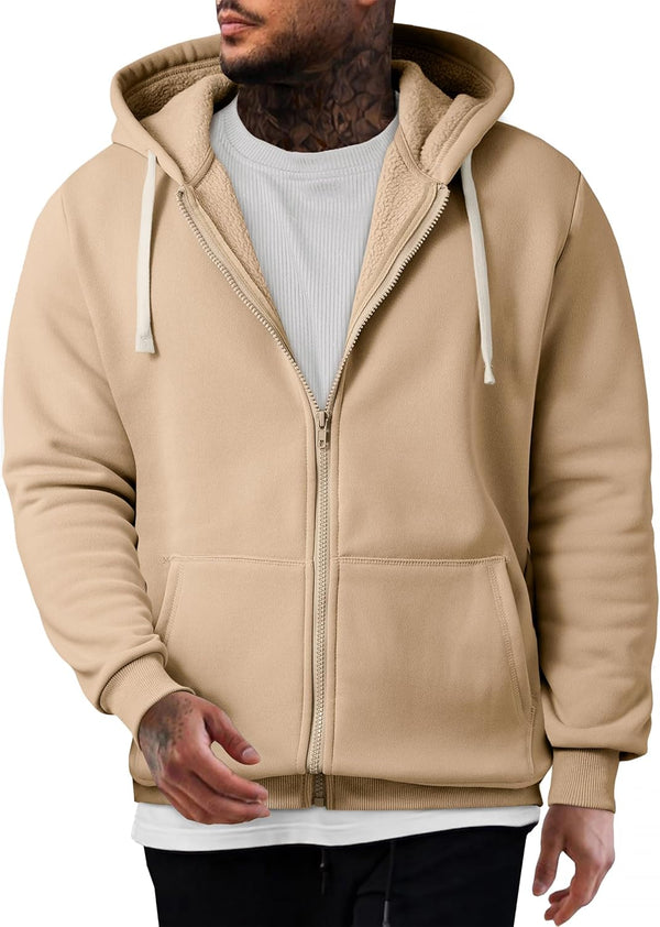 JMIERR Mens Full Zip Hooded Fleece Drawstring Hoodies Pullover Sweatshirts Casual Long Sleeve Shirts